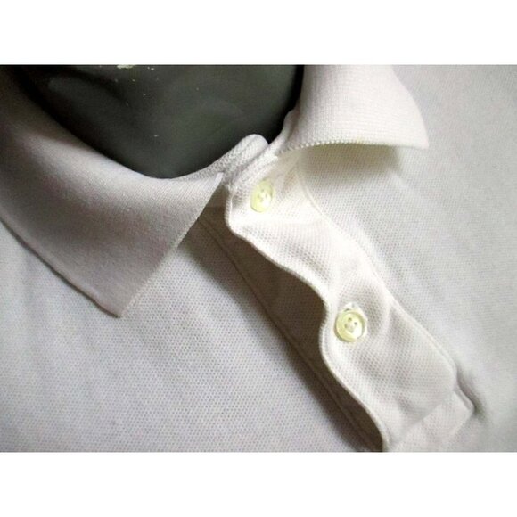 Vintage Mens Polo Shirt SMALL 80's Mens RUGGED WHITE COTTON KNIT Golf Tennis - Picture 4 of 7